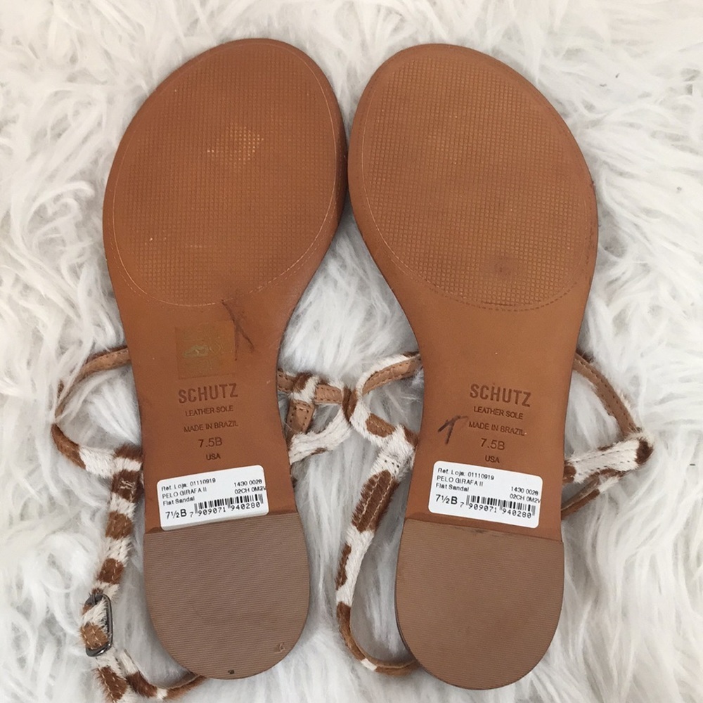 SCHUTZ PELO GIRAFA 2 FLAT SANDALS Size 7.5 - Picture 3 of 4